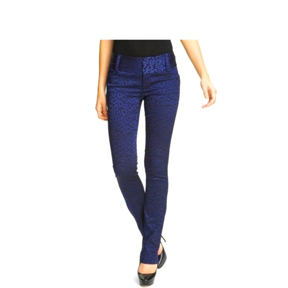 Alice + Olivia Andrew Blue LeopardPrint Pants,All Products : American Fashion Style Bags On Sale